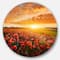 Designart - Beautiful Poppy Field at Sunset' Abstract Round Circle Metal Wall Art
